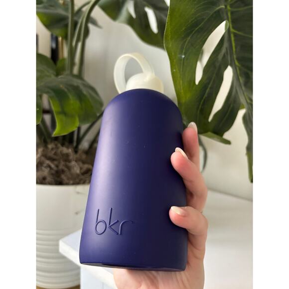 BKR Boss Opaque Purple Navy Blue 16 Oz Glass Water Bottle Silicone Sleeve - Picture 9 of 9